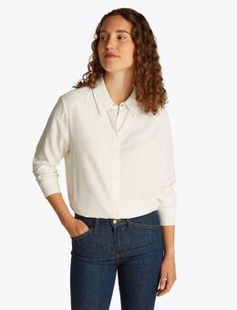 Tommy Hilfiger Hemdbluse SOFT VISCOSE REGULAR LS SHIRT in Unifarbe, mit Metalllabel
