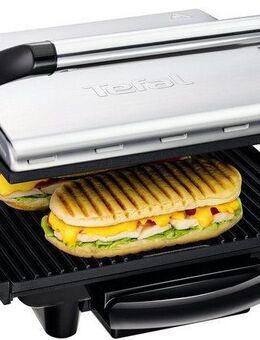 Tefal Kontaktgrill GC241D Inicio, 2000 W, fettarmes Grillen, gerillte Grillplatten antihaftbeschichtet, wenig Öl