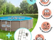 Planet Pool Framepool Polygroup Summer Waves Frame Pool Set Rattan Braun (Komplett-Set), Sicherheitsleiter