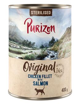 Purizon Original 24 x 400 g - getreidefrei - Adult Sterilised: Hühnerfilet mit Lachs