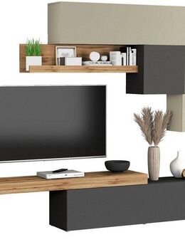 INOSIGN Wohnwand Chronos Wohnwand, Medienwand, 5-er set, (Set, 5-St), ca. 270 cm mit Hängeschränke, Würfel, Regal, Lowboard, Made in Italy