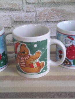 Tassen Weihnachtsmotiv ( Teddy, Weihnachtsmann mit Engel ) - Unna