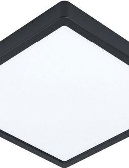 EGLO Aufbauleuchte FUEVA 5 Aufbaulampe, IP44, E27, Stahl und Kunststoff, Badezimmerlampe, LED fest integriert, Neutralweiß, Deckenlampe, Lampe, L x B 28,5 x H3,0 cm, schwarz, weiß, 20,5W inkl.