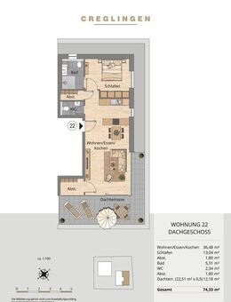 Whg. 22 - Wunderschöne und exklusive 2-Zimmer-Penthouswohnung - Creglingen