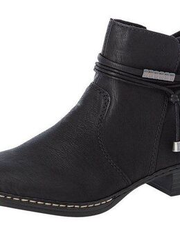 Rieker Cowboy Stiefelette, Westernstiefelette, Stiefelette mit Zierbänder, schmale Form