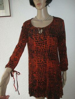 NEU * Edel * stylisch * Animal * Snake * Schlange * Seiden- Georgette * Crinkel * Knitter * Batik * Mini- Kleid "Kristall" Gr. 34. 36- 38/ S * schwarz * orange * - Riedlingen Zentrum