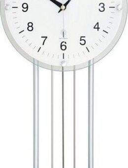 AMS Funk-Pendelwanduhr F5316 (Quarzuhr, Metallgehäuse,Esszimmer,Wohnzimmer)