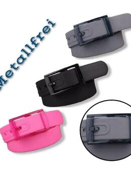 Gürtel Metallfrei Ohne Metall Gummi Kunststoff 115cm Metalllos Schwarz Rosa Grau  13,90 €* - Villingen-Schwenningen