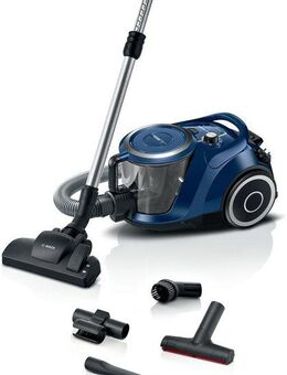 BOSCH Bodenstaubsauger Serie 6 BGC41XECO, ideal für Allergiker, Hygiene-Filter, beutellos, 10 Jahre Motorgarantie, XXL-Polsterdüse, lange Fugendüse, leise, blau
