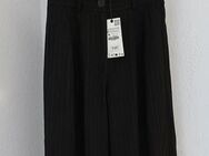 Zara High Waist Karotten Knöchel Hose weit Streifen schwarz weiß gestreift Nadelstreifen gr. 34 XS NEU - Hardheim