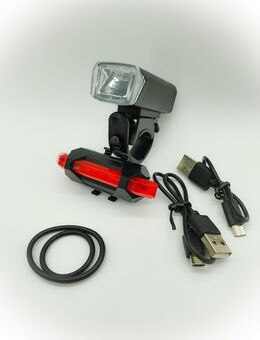 2er Fahrradlampen Set Frontlicht Rücklicht Akku Neu - Neumünster
