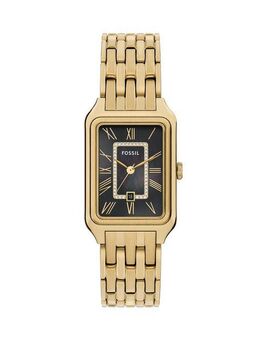 Fossil Quarzuhr RAQUEL ES5417, Armbanduhr, Damenuhr, Edelstahlarmband, analog, Tag, Glassteine