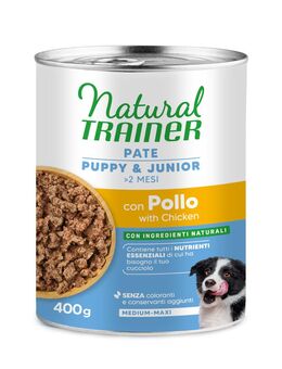 Natural Trainer Pate Medium & Maxi Puppy & Junior - Sparpaket: 24 x 400 g Huhn