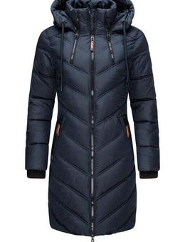 Marikoo Wintermantel Armasa modischer Damen Winter Steppmantel mit Kapuze