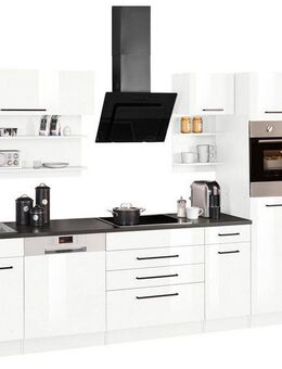 KOCHSTATION Küchenzeile KS-Tulsa, ohne E-Geräte, Breite 320 cm, schwarze Metallgriffe, MDF Fronten