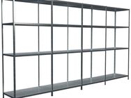 SCHULTE Regalwelt Steckregal Stecksystem Grund- und 3x Anbauregale, Metall verzinkt, 1800x3800x350 mm, 16 Böden