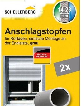 SCHELLENBERG Rollladen-Anschlagstopper für Rollläden, 2 mm Durchmesser, 4 mm Länge, Set, 2-St., Zubehör für Außenrollläden, 20 x 40 mm, grau