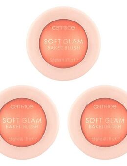 Catrice Rouge Soft Glam Baked Blush, 3-tlg., Lichtreflektierende Perlen für eine strahlende Ausstrahlung