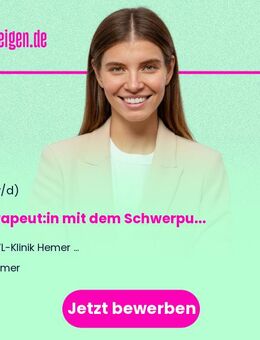 Therapeut:in (w/m/d) mit dem Schwerpunkt Musiktherapie - Hemer