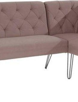 exxpo - sofa fashion Eckbank Doppio, Chesterfield Optik, komfortabel und bequem, hohe Designfüße, Frei im Raum stellbar