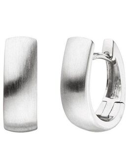 JOBO Paar Creolen, oval 925 Silber matt