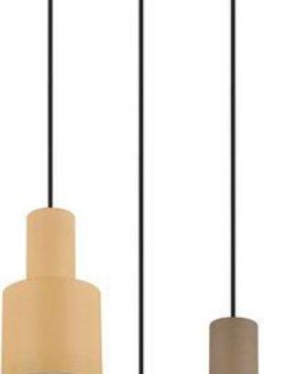 TRIO Leuchten Pendelleuchte AGUDO, Hängelampe 3-flammig exkl 3xE27 max 40W höhenverstellbar, Leuchtmittel wechselbar, warmweiß - kaltweiß, mehrfarbige Lampenschirme in beige taupe & coffee, Esszimmerlampe
