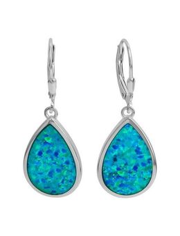 Vivance Paar Ohrhänger 925/- Sterling Silber synth. Opal blau