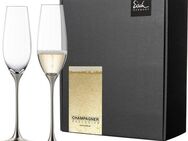 Eisch Sektglas Champagner Exklusiv, Kristallglas, Auflage in Platin, 180 ml, 2-teilig