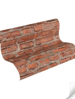 living walls Vliestapete DesignDrop vorgeleimte Tapete Stein Mustertapete Rot Braun, strukturiert, matt, (1 St), Vliestapete vorgekleistert 3D-Optik für Schlafzimmer Wohnzimmer Küche