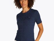 Tommy Hilfiger Kurzarmpullover 1985 CO MINI CABLE C-NK SS SWT in tollem Strickmuster