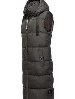 Navahoo Steppweste Schnuffelchen (1-tlg) warme Damen Outdoor-Weste lang mit Kapuze