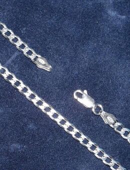 1 Panzer-Ketten-Set. ca. 45+ 21 cm, echt Sterling Silber 925/-, Karabiner, - Essen
