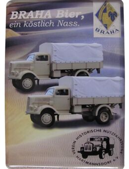 Braha Bier - Verein historischer Nutzfahrzeuge Hartmannsdorf - Blechpostkarte mit Umschlag - Doberschütz