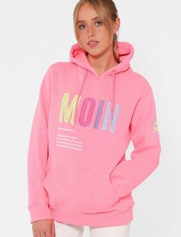 Zwillingsherz Sweatshirt gestickter Schriftzug, Kapuze, Langarm, Kängurutasche, Kordelzug
