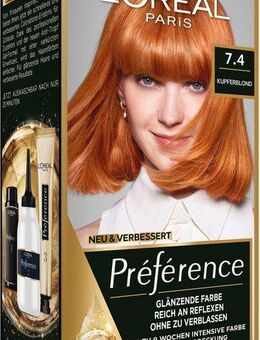 L'ORÉAL PARIS Coloration Permanente Haarfarbe, Kupferblond, Packung, 3-tlg., mit pflegender Formel