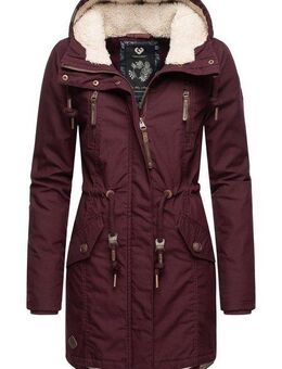 Ragwear Wintermantel Elsie stylischer Winterparka mit Kapuze und Teddyfleece