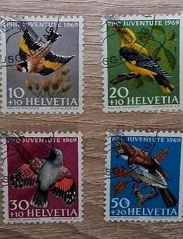 Briefmarken Schweiz 1969 Vögel Satz komplett gestempelt - Görlitz