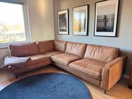 Ecksofa braun - Leder/Stoff-Mix - Ratingen