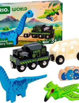BRIO® Spielzeug-Eisenbahn BRIO® WORLD, Dinosaurier Batteriezug, (Set, 5-tlg), FSC® - schützt Wald