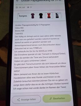 Großer stabiler Papageienkäfig für innen und außen - Wiesbaden