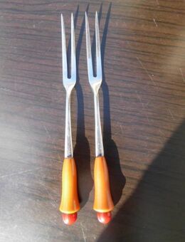 2 Serviergabeln Aufschnittgabeln Gabeln 17 cm Nirosta Retro Vintage zus 3,- - Flensburg