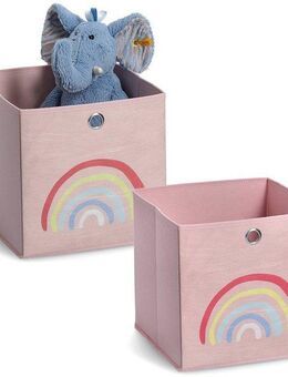 Zeller Present Organizer Rosy Rainbow (Set, 2 St), Aufbewahrungsbox, flach klappbar, Vlies