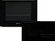 BAUKNECHT Backofen-Set BAKO 4 PF16 BLACK, mit 2-fach-Teleskopauszug, Pyrolyse-Selbstreinigung, PowerHeißluft