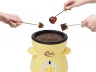 bestron Elektro-Fondue DCM043 Mini-Schokofondue-Set, 0,3 l, inkl. 10xSpieße, 10xGabeln und 1xSpatel, 25Watt, Farbe: Gelb