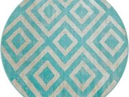 Paco Home Teppich Poco 821, rund, Höhe: 6 mm, Kurzflor, Rauten-Design, In- und Outdoor geeignet