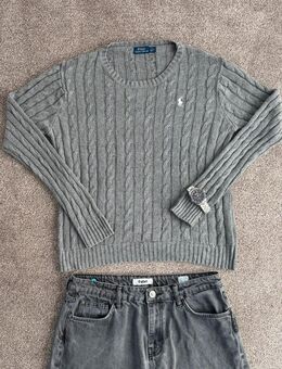 Ralph Lauren Cable Knit Pullover GR L (Fit M) Grau Classic Y2K Sw - Dresden