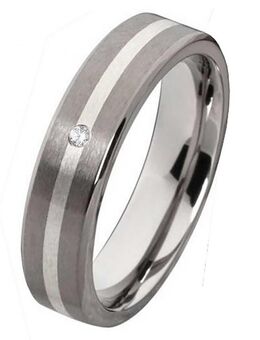 Damenring Titanring DT065 mit Silber und gratis Gravur - Aholming