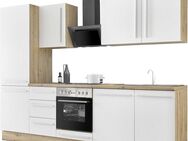 KOCHSTATION Küchenzeile KS-Florida mit 38mm starker Arbeitsplatte, Breite 280 cm, wahlweise mit E-Geräten, Soft-Close-Funktion