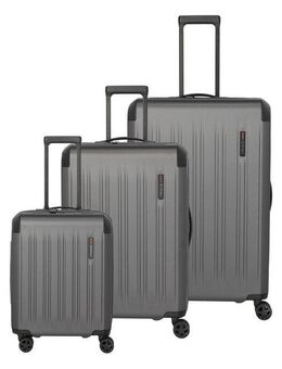 travelite Trolleyset DYNAMIIC S+/M/L, verschiedene Farben, 4 Rollen, (Set, 3 tlg., S+/M/L), Hartschalen-Koffer ABS Volumenerweiterung