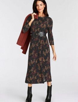 Laura Scott Midikleid feminin gemustert, aus Viskosemischung, 3/4-Ärmel